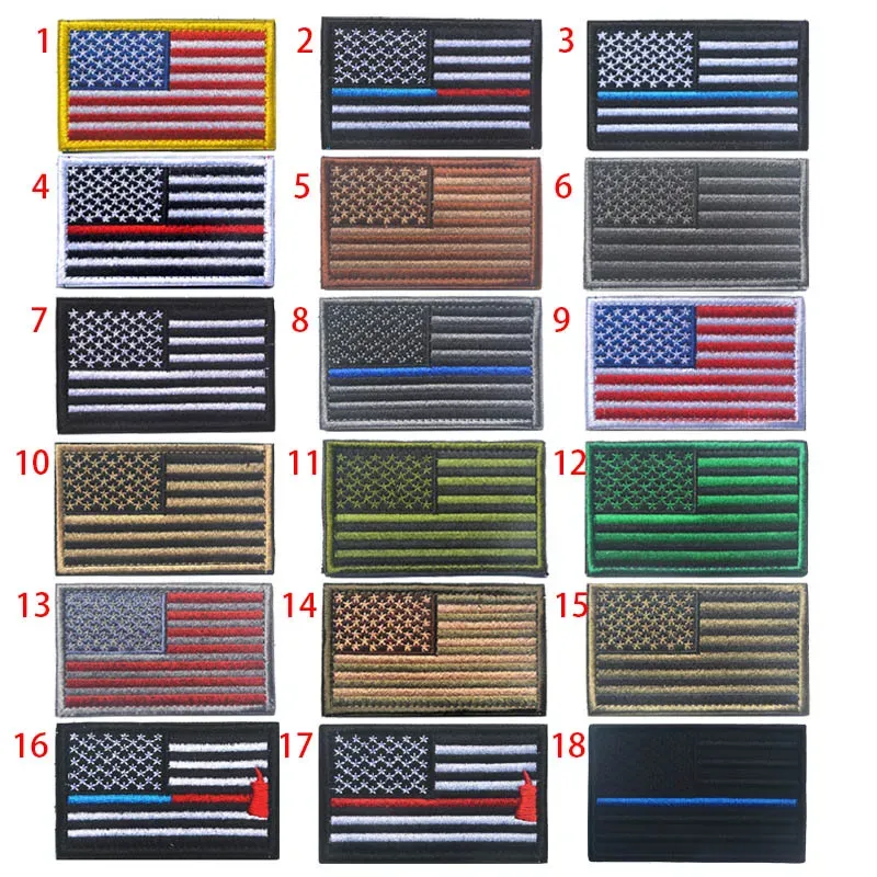 US Flag Magic Stickers American Flags Patche Patch Applique Sticker For Hat Badge Embroidery Magic Stickers