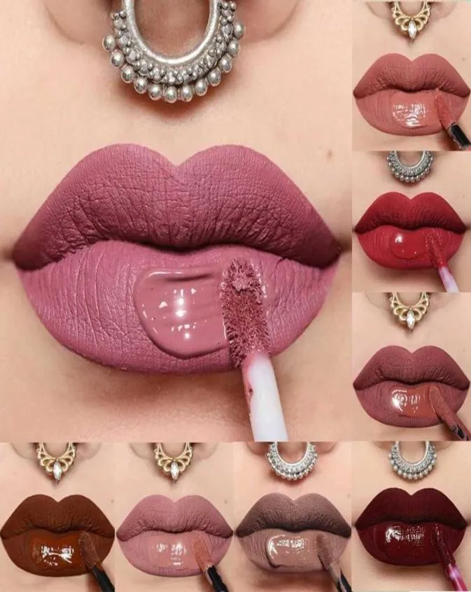24 renk makyaj ruj mat su geçirmez çıplak dudak parlatıcısı uzun süreli moda kırmızı kahverengi kadın dudaklar makyaj