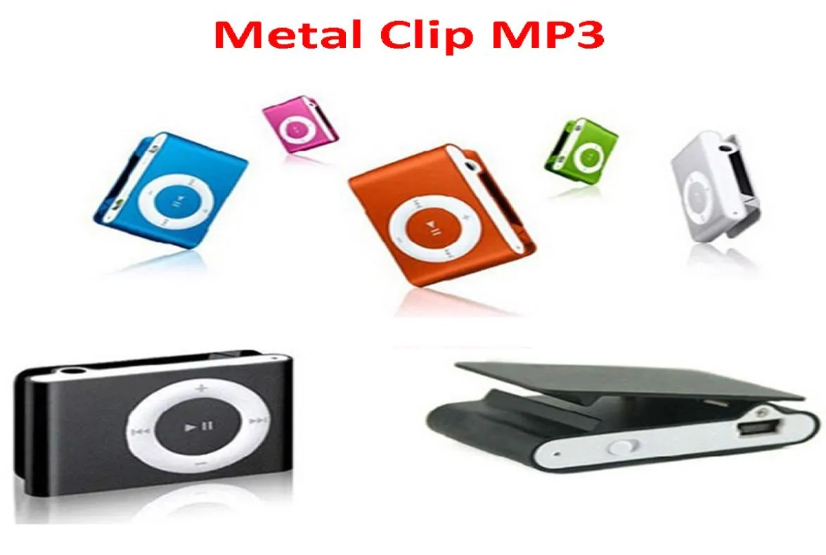 MINI METAL CLIP MP3 Player Sports Music Players with Micro SDTF Card Slot Inget minneskort utan hörlurar USB -kabel Ingen LCD -skärm4980525