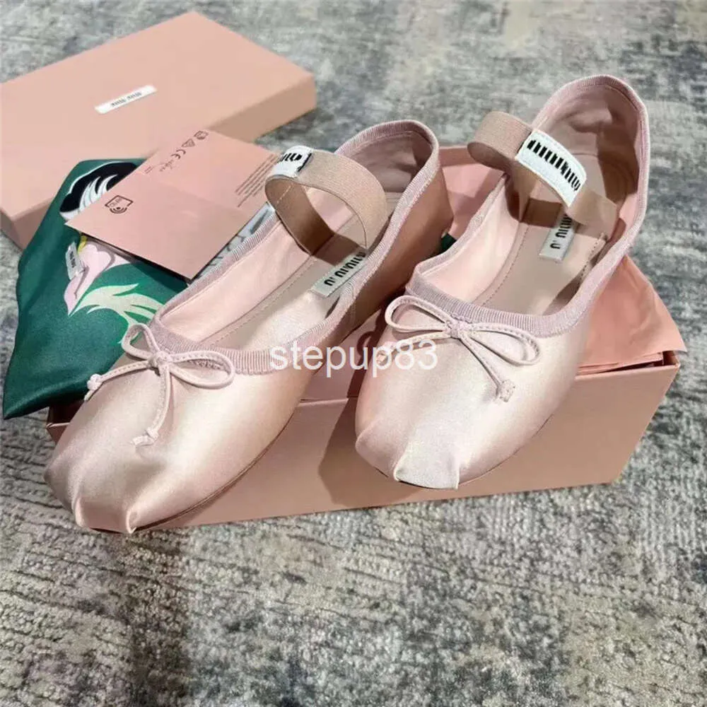 Paris Ballet Fashion Designer Professional Dance Shoes Satin Ballerinas Platform Bowknot Shallow Mouth Single Shoe Flat Sandals for Women