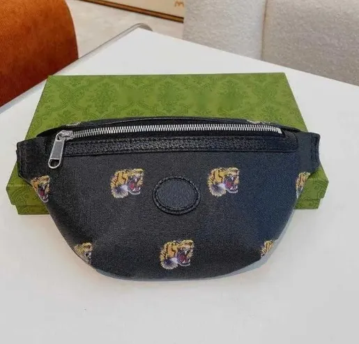 2024 Designer Belt Bag Fanny Pack Bumbag Women Tiger Mönster Bum midjeväska S Klassiska Solid Color Handväska ryggsäckar