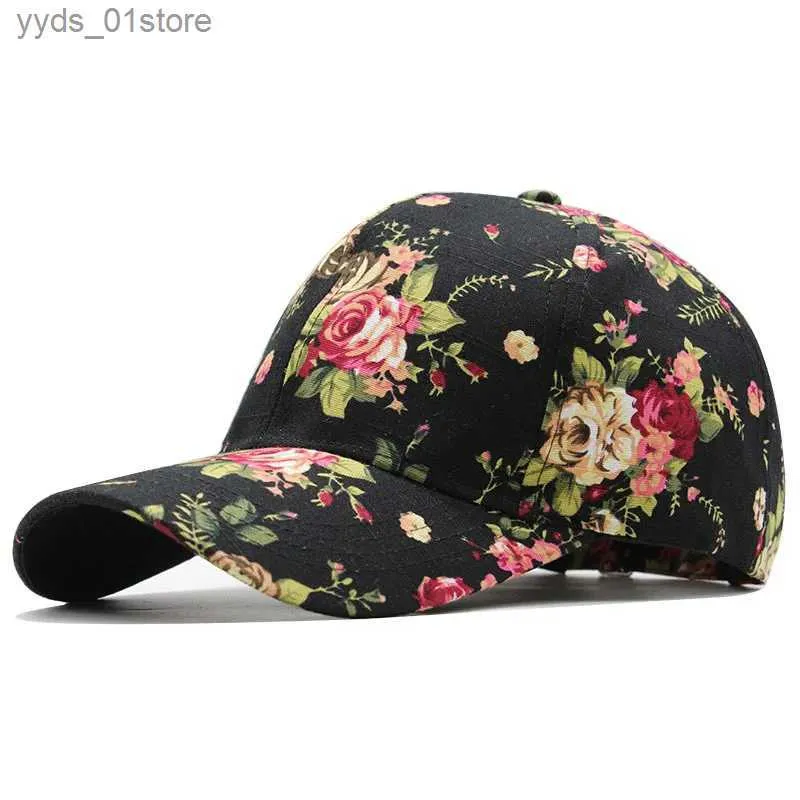 Casquettes de baseball Femmes baseball cs solide impression dames chapeaux ombre couple chapeaux en plein air stretch coton fleurs feuilles filles jeunesse baseball c L240314