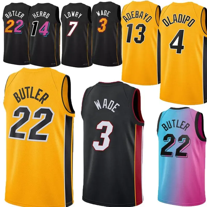 Maillots de basket-ball personnalisés pour hommes et femmes, Miami ''Heat''Jimmy Butler Tyler Herro Kyle Lowry Dwyane Wade Bam Ado Duncan Robinson Victor Oladipo Max Strus Nikola Jovic B