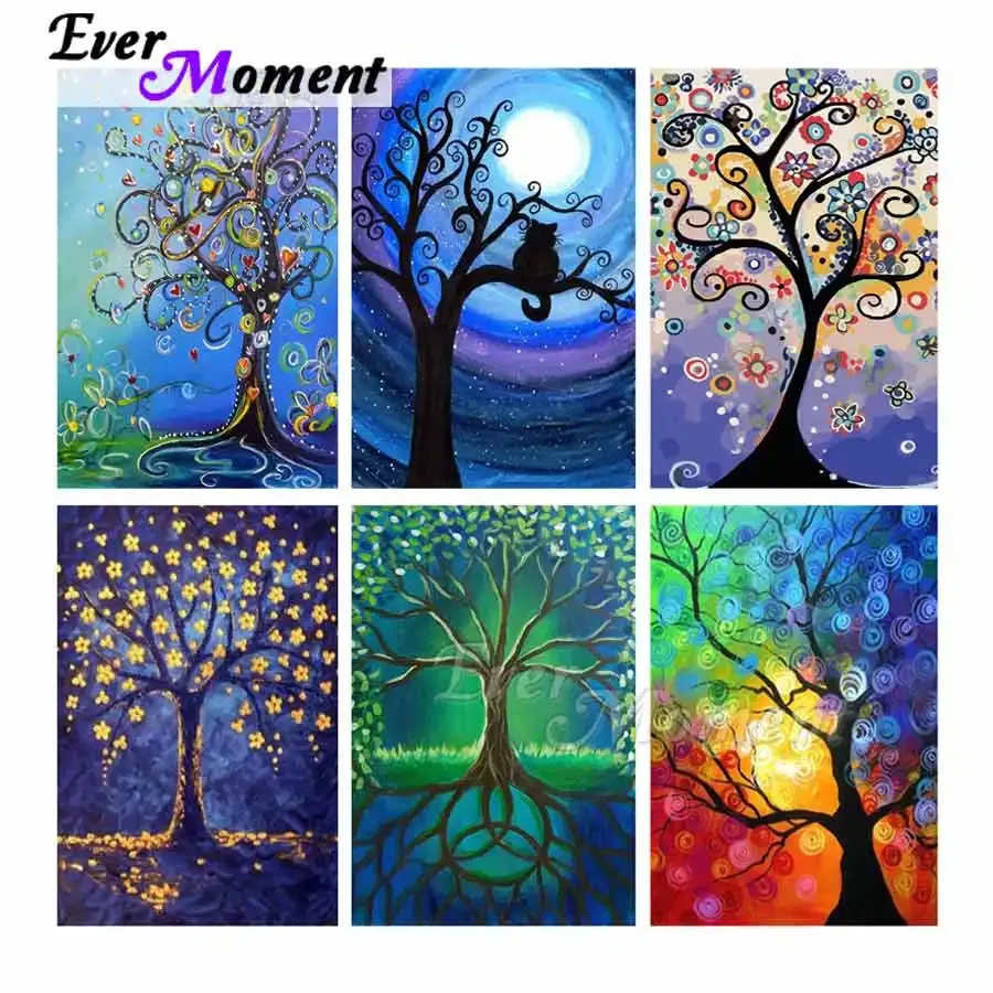 Stitch Ever Moment Diamond Painting Tree Flower Scenery Plant Diamond Mosaic Embroidery 5D DIY Full Square Drill New Arrivals ASF2070