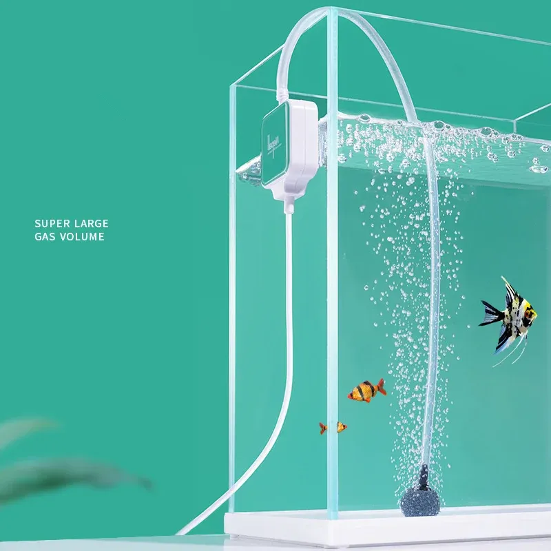 Tillbehör akvarium luchtpomp stum mini Kleine Oxygenator Machine Thuis Kleine Aquarium Energiebesparende Hoge Opgeloste Zuurstof Pomp