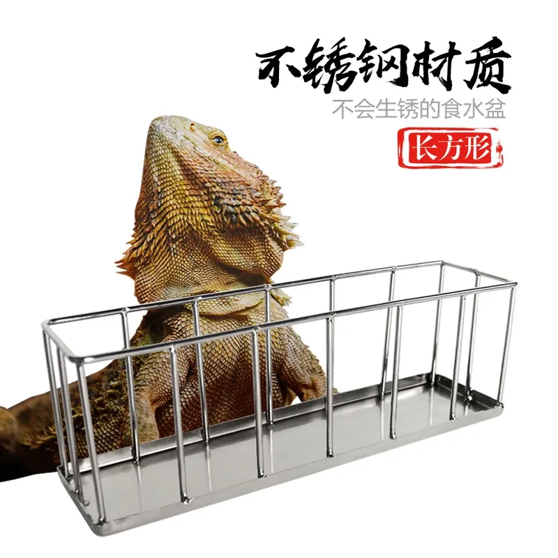 Liefert Edelstahl Schildkröte Feeder Schüssel Becken Lebensmittel Spender Fütterung Werkzeug Multifunktions Aquarium Schildkröte Reptil Amphibien Haustier Versorgung