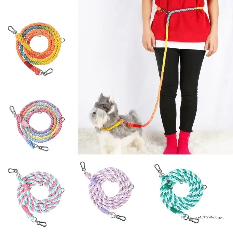 Trelas Rainbow Nylon Dog Leash para Treinamento Andando Chumbo para Grandes Cães Médios Pequenos Andando Corda Pesada