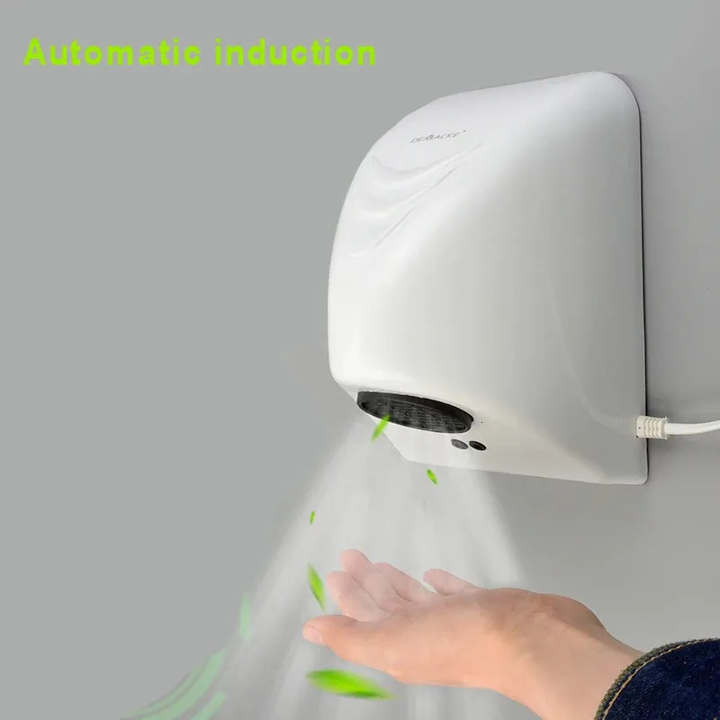 El automatique sèche-mains capteur ménage appareil de séchage des mains salle de bain air chauffage électrique vent 220 V 240228