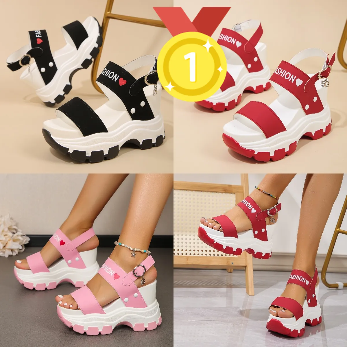 New Slippers Buckle Strap Wedge Heel Sandals For Women Summer Lightweight Platform Slide Non Slip Shoes GAI Low Price From 20 29 DHgate