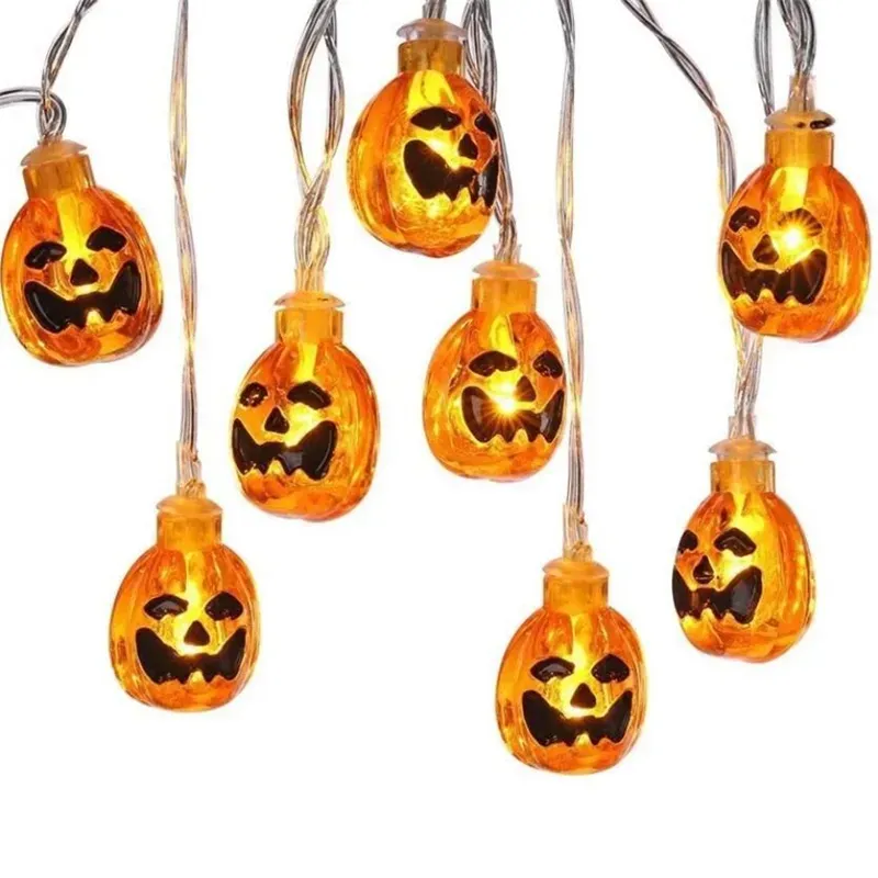  20LEDs String Lights Flashing Battery led light Pumpkin Ghost Skeletons Specter Hanging Horror Halloween Decoration Lighting