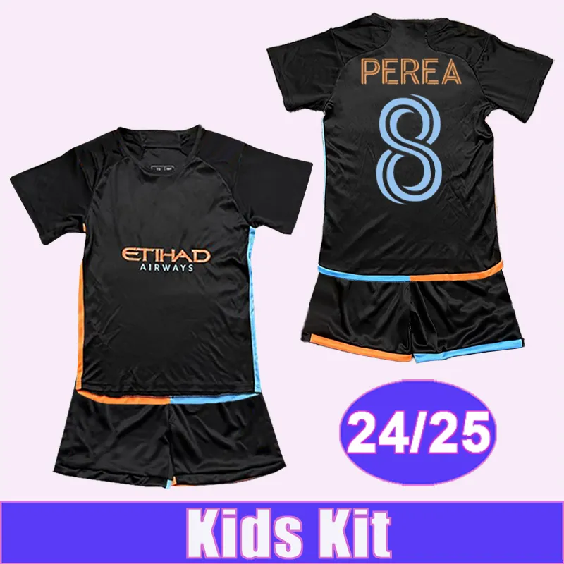24 25 New York City Kit para niños Camisetas de fútbol BAKR PEREA SANDS RISA WOLF GREY CARRIZO YANEZ BAIERA KEATON HAAK Camisetas de fútbol visitante