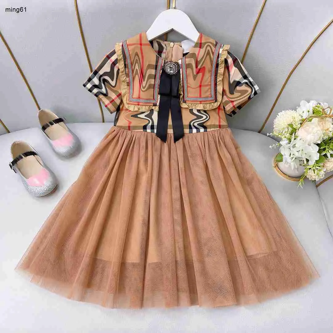 Brand girls dresses kids designer clothes girl skirt Size 110-160 CM Princess dress Inner pure cotton design baby frock 24Mar