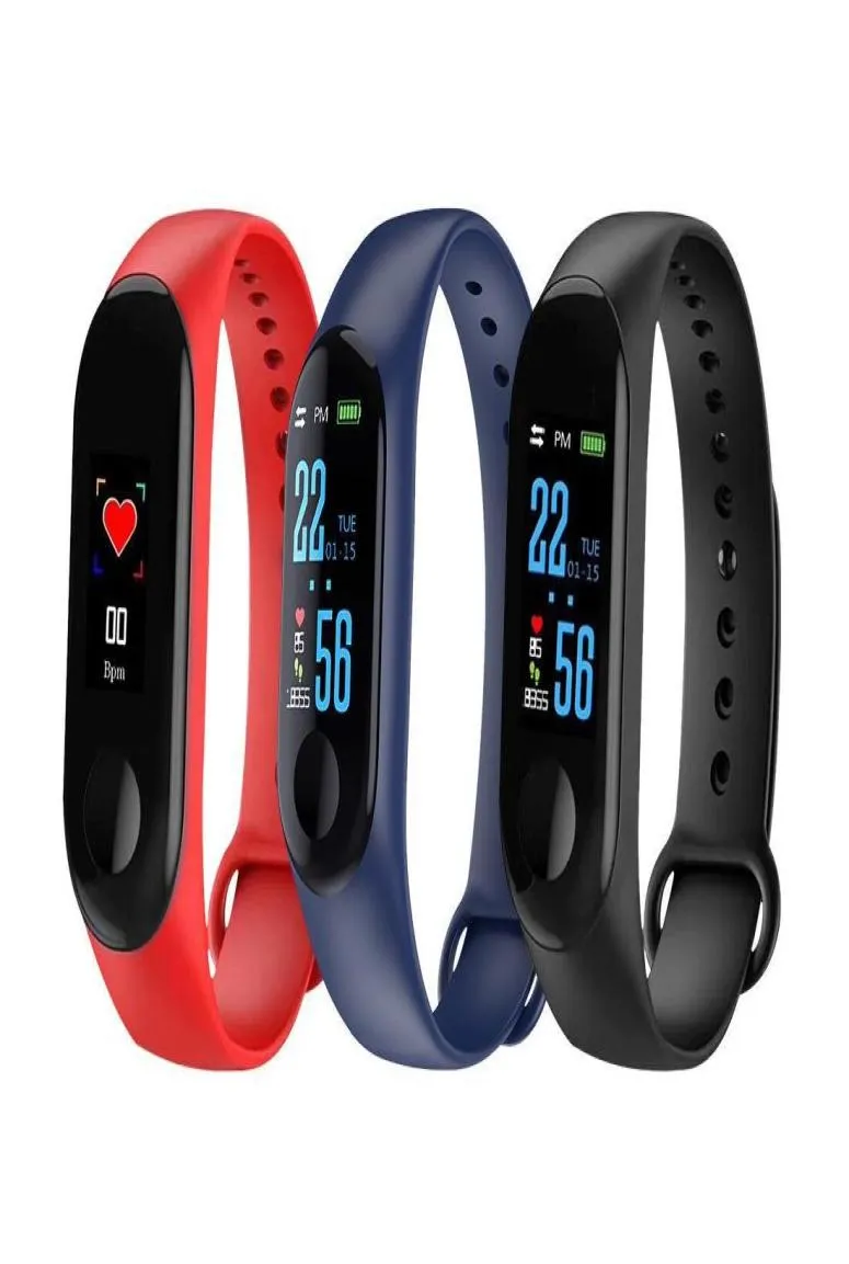 2020New M3 Akıllı İzle Bilezik Band Fitness Tracker Mesajları Hatırlatma Renk Ekran Su Geçirmez Spor Bilgisayarları Erkekler İçin Kadınlar8635357