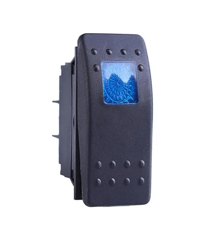 5 PCS 12V 20A Push Düğme Anahtarı Kapalı 4 Pin Mavi LED Işık Evrensel Araba Otomatik Deniz Tekne Rocker Anahtarı 4P Onoff3420499