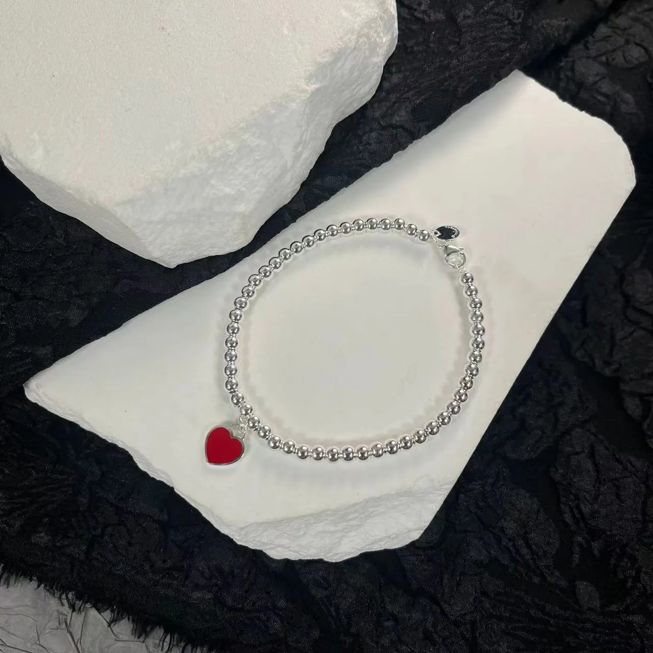 Oryginalna luksusowa marka projektant biżuterii klasyczny emalia w kształcie serca wisiorka z koralikami bransoletki zaręczynowy pudełko prezentowe