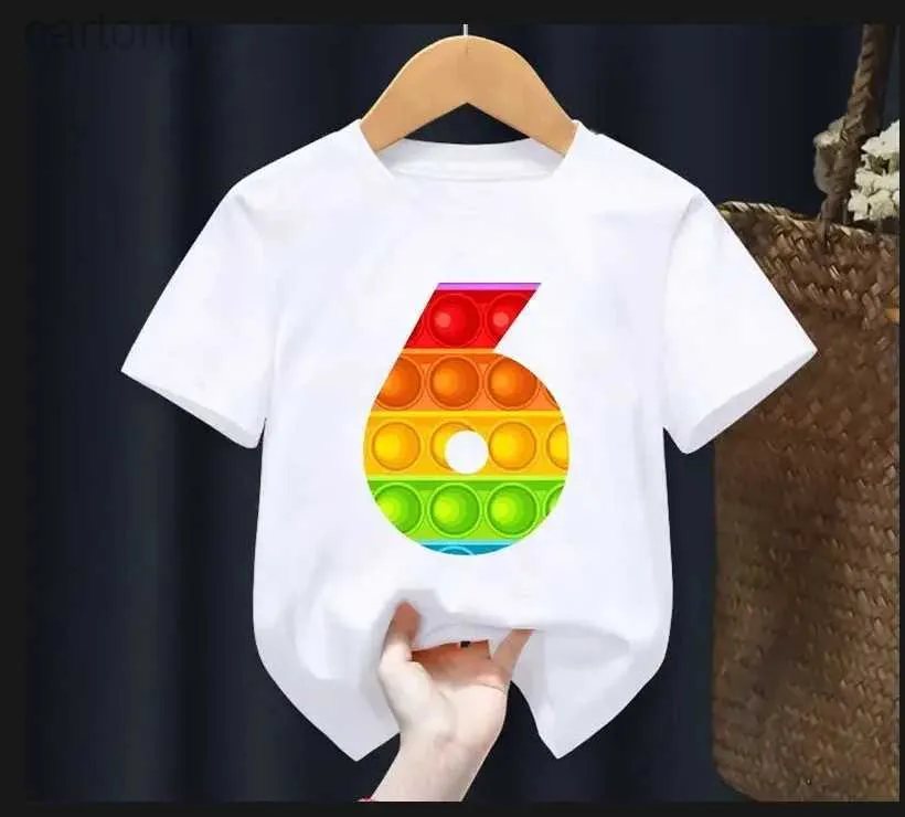 T-Shirts Sommer T-Shirt Nummer 2 3 4 5 6 7 8 9 Alles Gute zum Geburtstag Geschenk T-Shirt Baby Mädchen Jungen Kleidung Unisex T-Shirt T-Shirt Top ldd240314