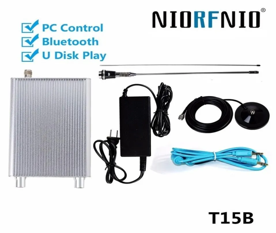 Niot15b 15W FM Verici Mini Radyo İstasyonu PLL Bluetooth PC Kontrolü Kablosuz1600689