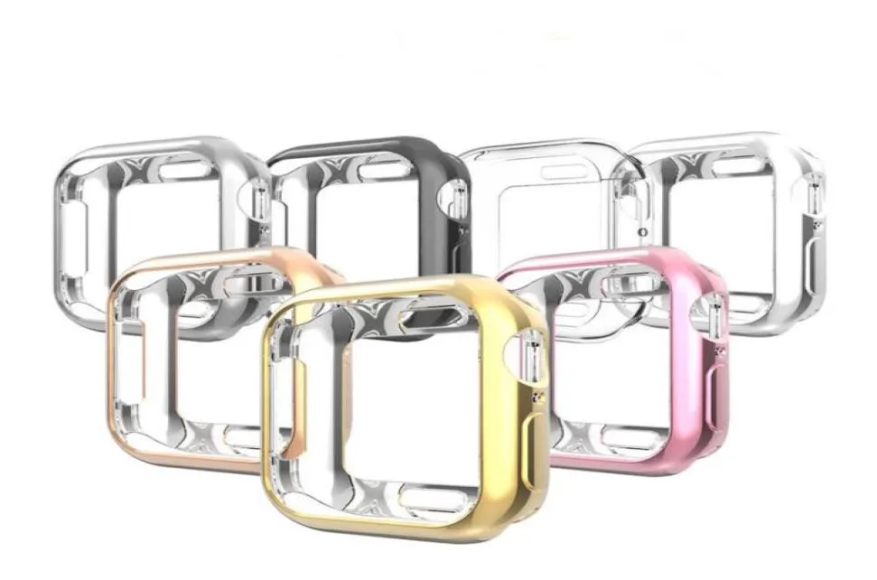 Voor Apple Watch Case TPU cover Ultra Dunne Iwatch 7 6 5 4 3 2 1 Gevallen Plating covers 38mm 42mm 44MM 40mm protector antikrasjes s5606895