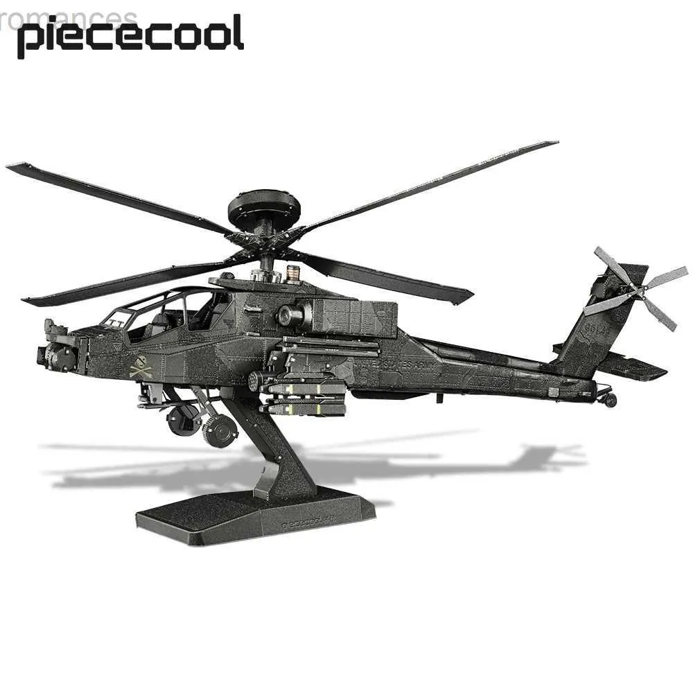 3D-Puzzles Piececool 3D-Puzzles AH-64 Apache Metallmontage-Modellbausätze Geburtstagsgeschenke für Erwachsene Puzzle-DIY-Spielzeugkollektion 240314