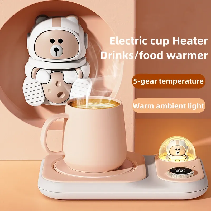 Verktyg hemmakontor Desktop Electric Milk Tea Heat Coaster kaffemuggmatta med varm lampa 5 växel Konstant temperatur kopp varmare