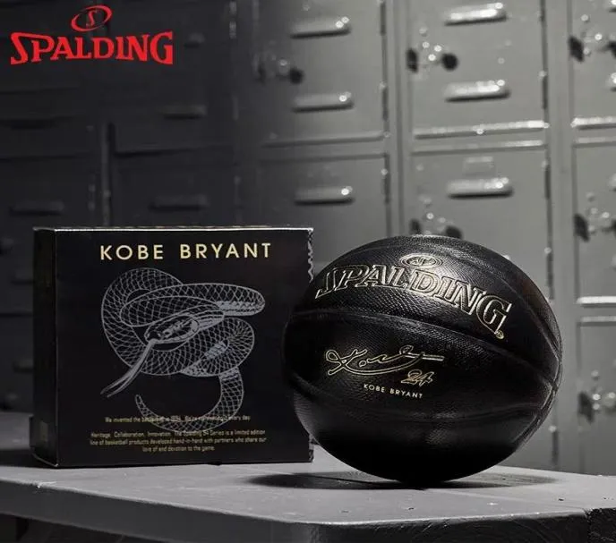 Neuer Spalding 24K Black Mamba Merch Basketball 76419Z Gedenkausgabe PU Snake Serpentine Match-Basketballball Größe 7 mit 8868396