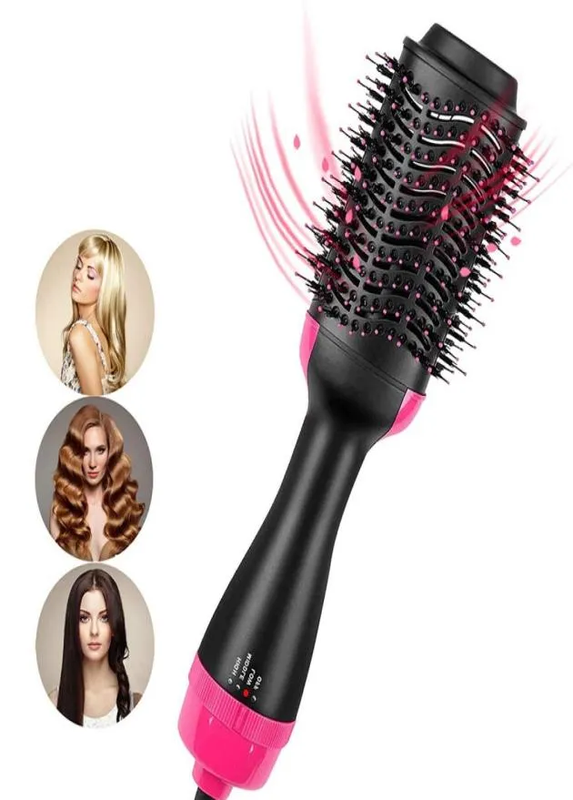 Air Brush Styler and Dryer 2 in 1 Professional Hair Dryer Volumizer One Step Hair Straightener Curler Electric Anion Blow 2202214088575