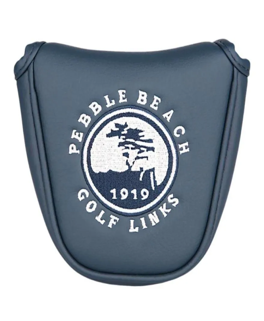 Pomoc treningowa golfowa 1PCS Cover Mallet Headcover Pebble Beach z magnetycznym zamknięciem dla Putter Club Head5174786