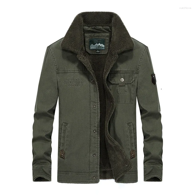 Giacche da uomo Giacca invernale da uomo Cappotto caldo ispessito in lana di agnello di alta qualità Bomber militare Maschile Outdoor Casual Top Abbigliamento da uomo