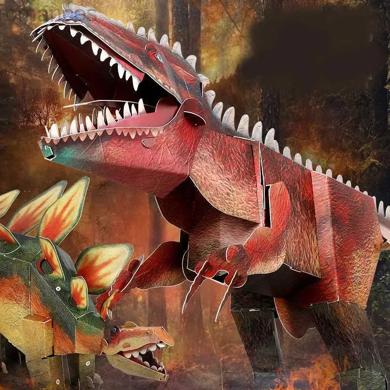 3D-puzzels Grote Tyrannosaurus Rex-puzzel 3D-dinosauruspuzzel Jongen speelgoed Creatief cadeau DIY creativiteit puzzel voor praktisch speelgoed 240314