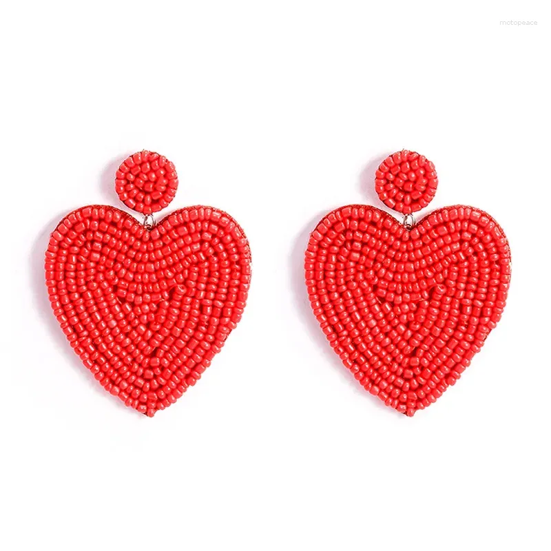 Dangle Earrings Heart Bead Drop Vintage Handmade Big Resin Square Party Statement 2024女性ジュエリー卸売