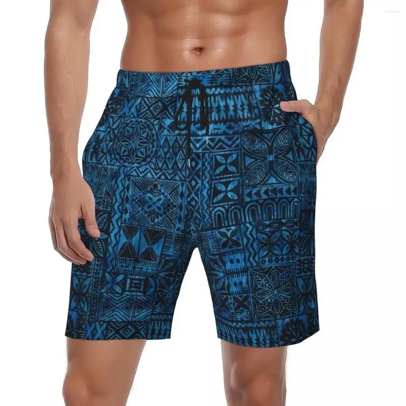 Short pour hommes maillot de bain traditionnel Vitange conseil été conception géométrique décontracté pantalons courts hommes en cours d'exécution maillot de bain à séchage rapide