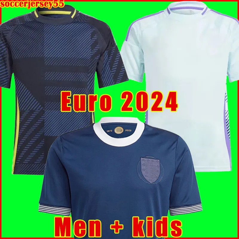 Euro 24 Schotland 150e verjaardag voetbalshirt blauw Speciale editie 2024 2025 voetbalshirt 24 25 uniformen heren kindersets uniform