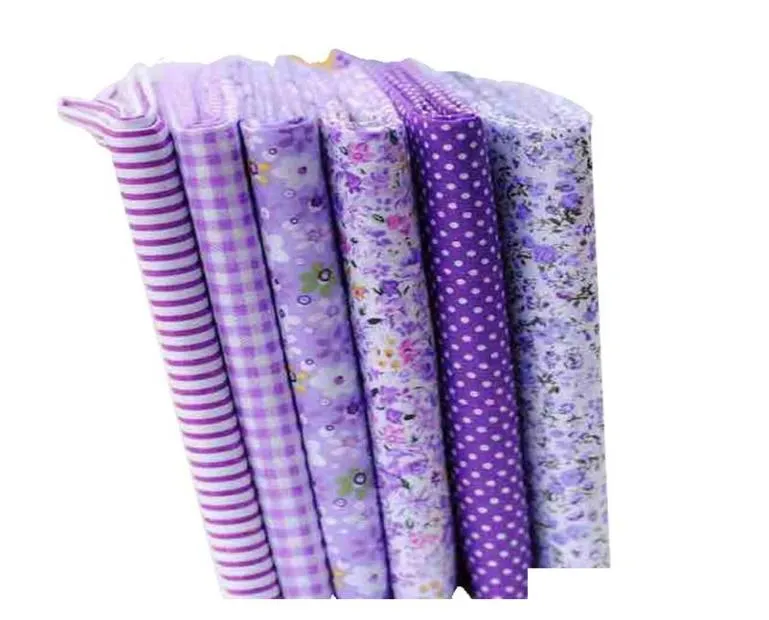 6PCS Purple Bawełniane tkaniny tkaniny DIY ręcznie robione dekoracje domowe Materiał pikowania