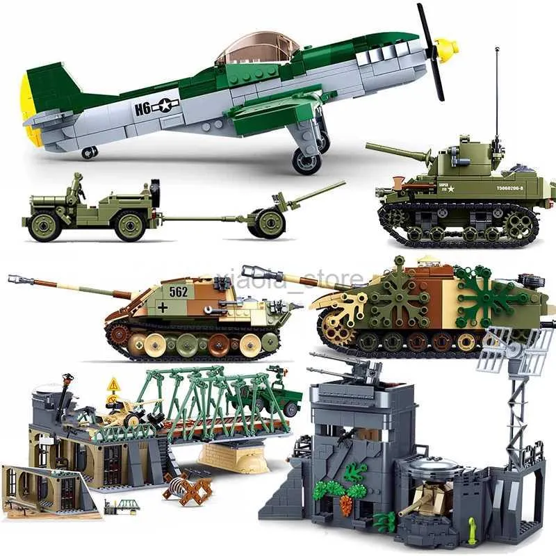 Jouets de transformation Robots Normes d'atterrissage de la Seconde Guerre mondiale Royaume-Uni États-Unis Allemagne définit des briques de l'armée blocs de jouets Seconde Guerre mondiale 2 véhicule militaire Pershing Panther Tanks 2400315