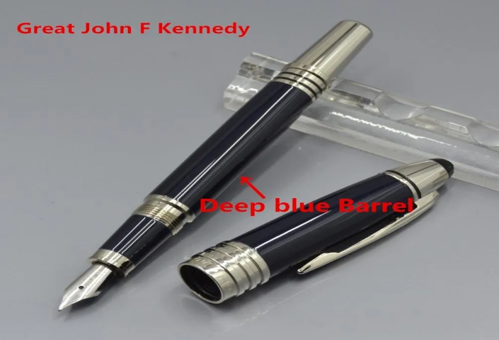 Caneta esferográfica de metal azul escuro Great John Kennedy, muitos estilos, material escolar de escritório com JFK Serial 9793304