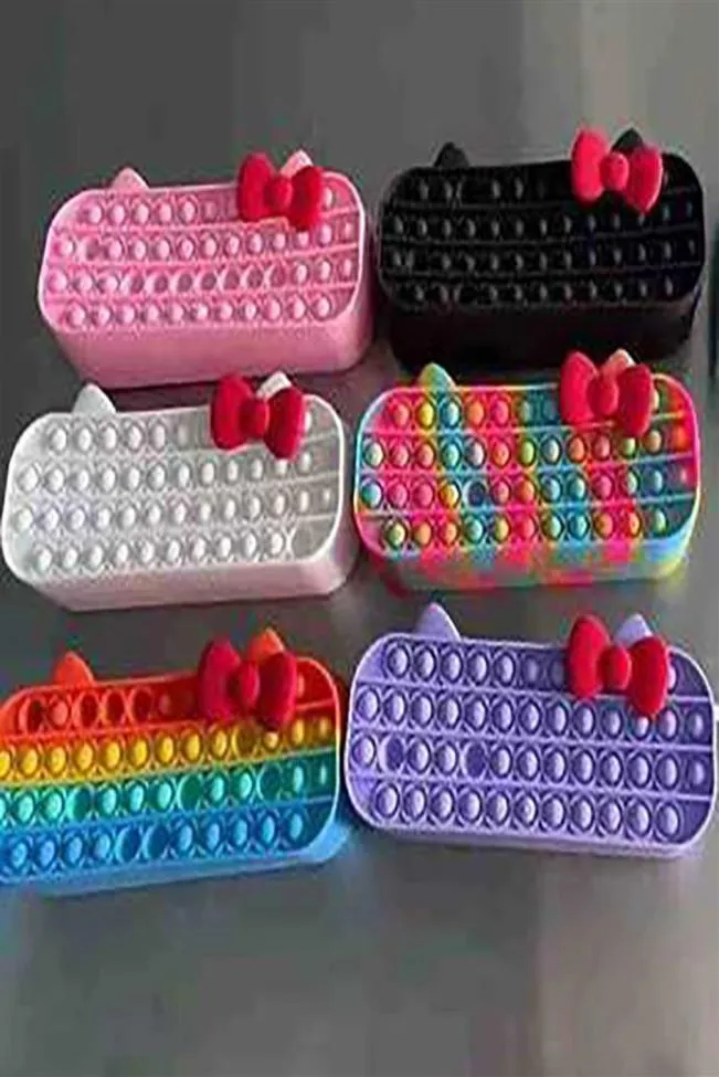 Toys Coins Purse Pencil Case Party Favor Colorful Push Bubble Sensory Squishy Stress Reliever Autism Needs Anti-stress Rainbowa548170982