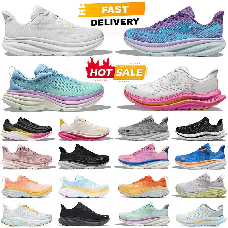 2024 Bondi 8 Clifton 9 running sneakers Kawana Mach designer shoes for women men triple black white pink orange blue grey purple mens womens outdoor sports trainers