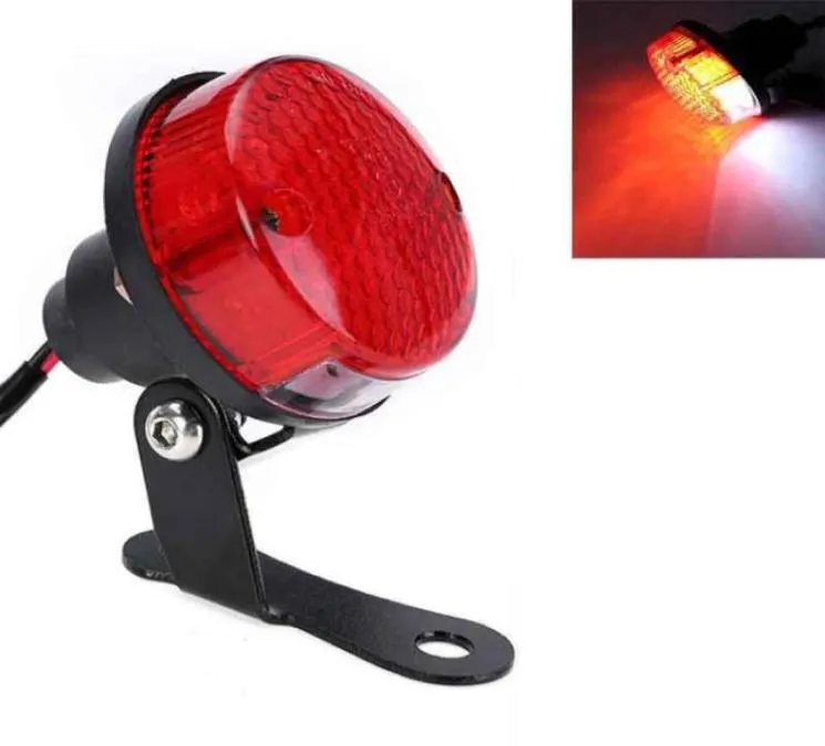Motorcykelröd LED -bakre svansbromsljus quad rund lampa för motorcykel hackare smuts cykel registreringsskylt ljus62020018216652