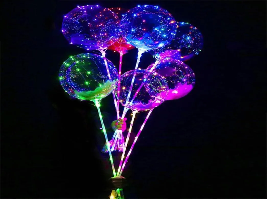 Party Decoration LED Bobo Balloon with 315 Inch Stick 3 Meter String Balloon Light Christmas Halloween Wedding Birthday XG00617809864