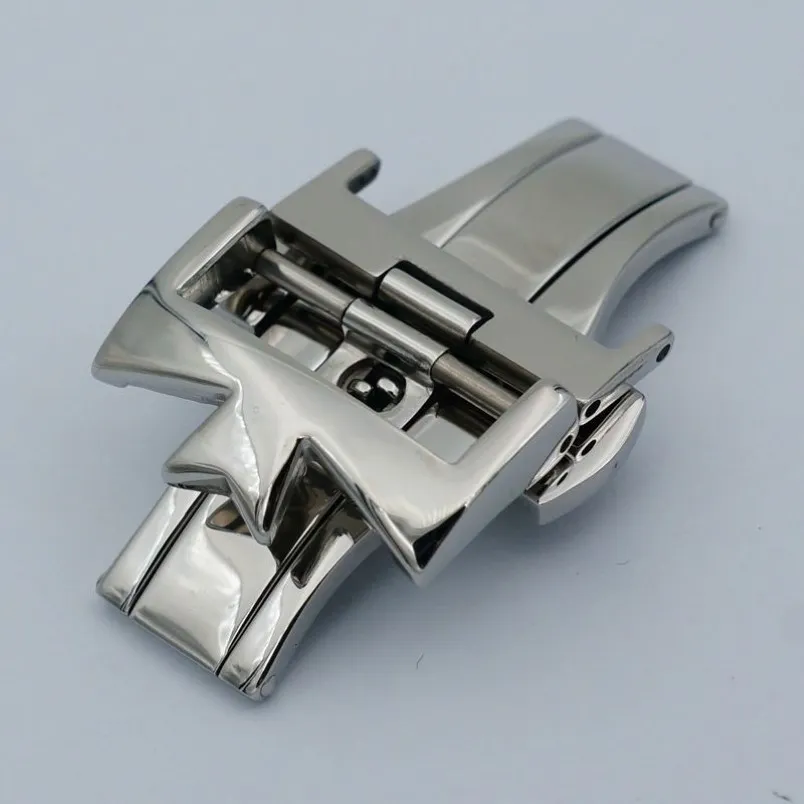 MAIKES 18mm20mm 316L Roestvrij Staal Dubbel Door Dubbele Open Horloge Gesp Sluiting Implementatie Voor Horlogebanden248e