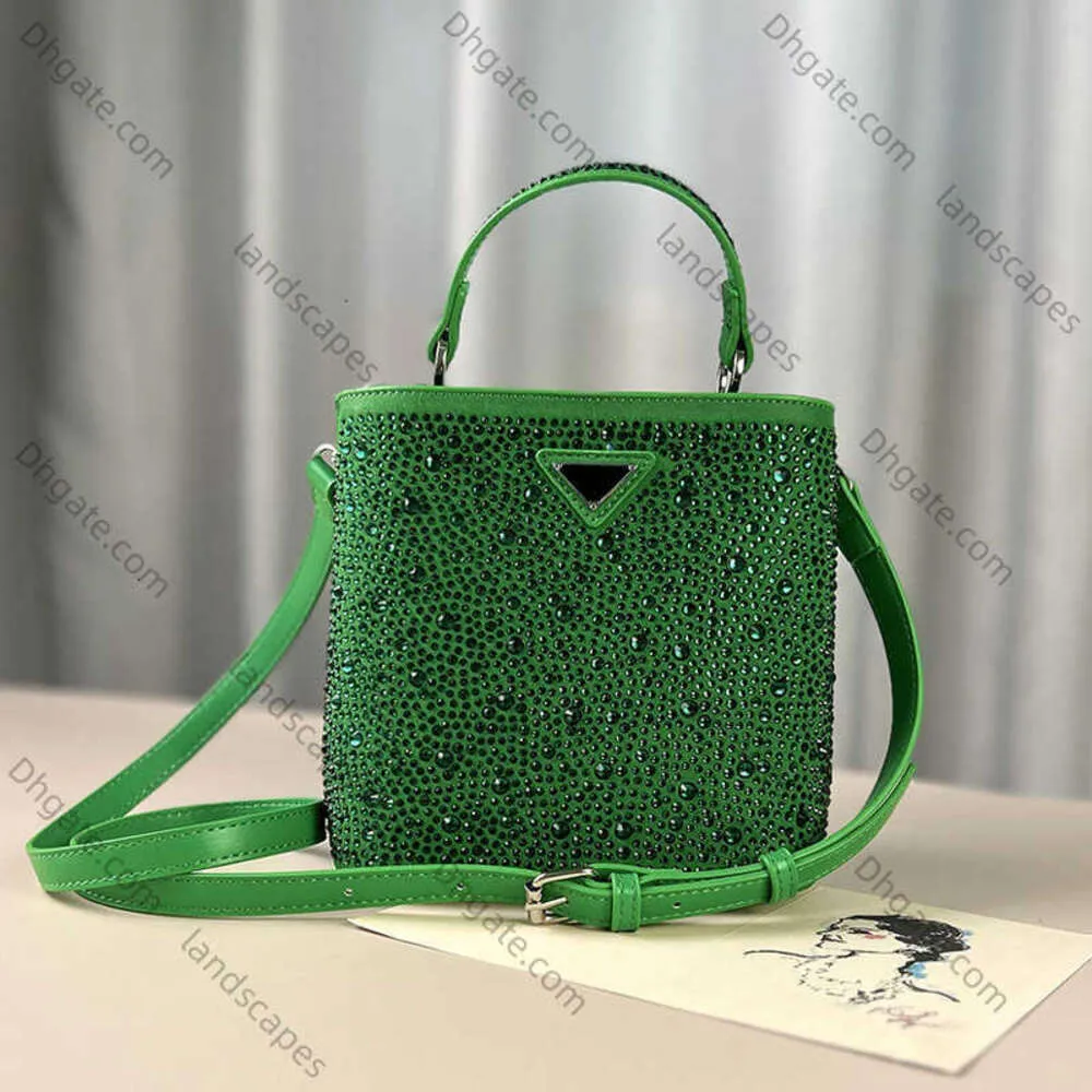2024 Inlaid Mini Bucket Bag Womens Advanced Sense Hot Diamond Shoulder Crossbody Handbag Stores sind im Ausverkauf