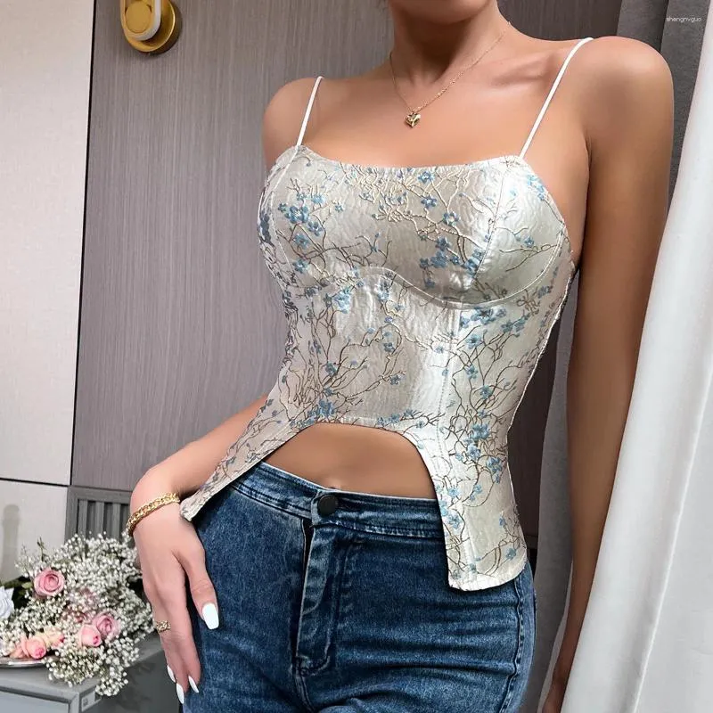 دبابات النساء اللون المعدني مشد مشد القمم محصول غير منتظم اللطيف bustier الظهر السوستة الصيف مثير الخزان الخزان أعلى امرأة ملابس رفيعة