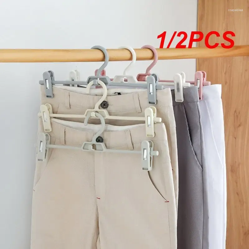 Hangers 1/2PCS Broekenrek Clip Anti-Slip Wasknijper Garderobe Broek Klem Kleerhanger Voor Broek rok Closet Organizer