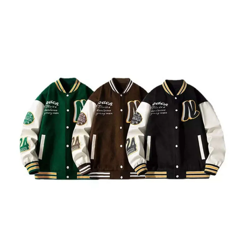 Modemerk Sportkleding Sweatshirt High Street Losse geborduurde persoonlijkheid Custom Heren Varsity Baseball Jacket 98