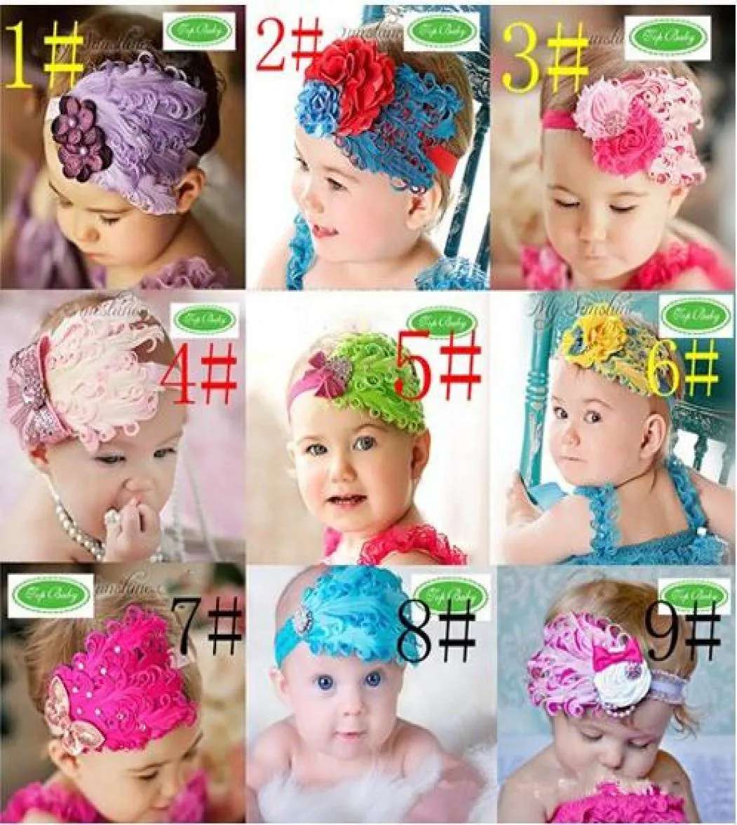 2020 New 12 colors Feather baby headband girls039 hairbands hairpin Christmas hair tie Headbands Hair Accessories8259421