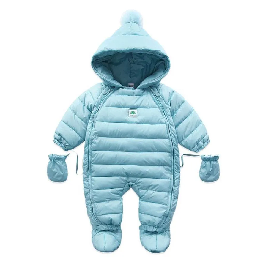 Baby Coveralls Rompers vinter tjocka pojkar kostym flickor varm spädbarn snöar baby bär nyfödda ner kläder utomhuskläder2210137