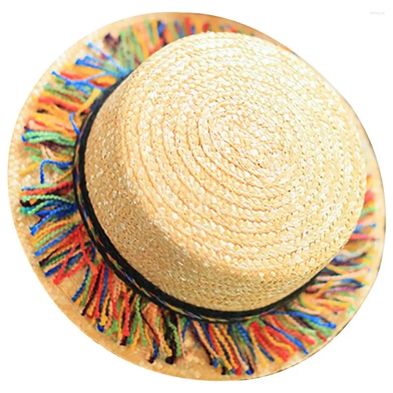 Berets Beach Straw Hat Hats استخدام الصيف استخدام عريضة لأشعة الشمس المنسوجة في الهواء الطلق Miss Wide Brim