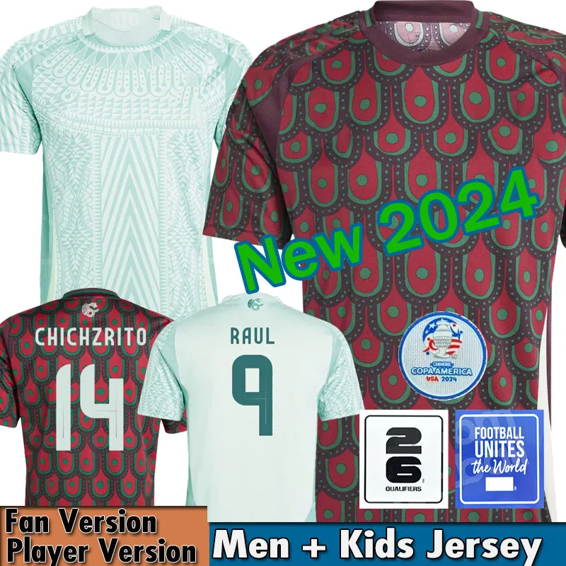 2024 2025 Mexico Voetbalshirts CHICHARITO Nieuw 24/25 Nationaal Team Voetbalshirt Kindertenue Thuis Uit Camisetas Copa America Maillot Mexique 1985 Retro GIMENEZ