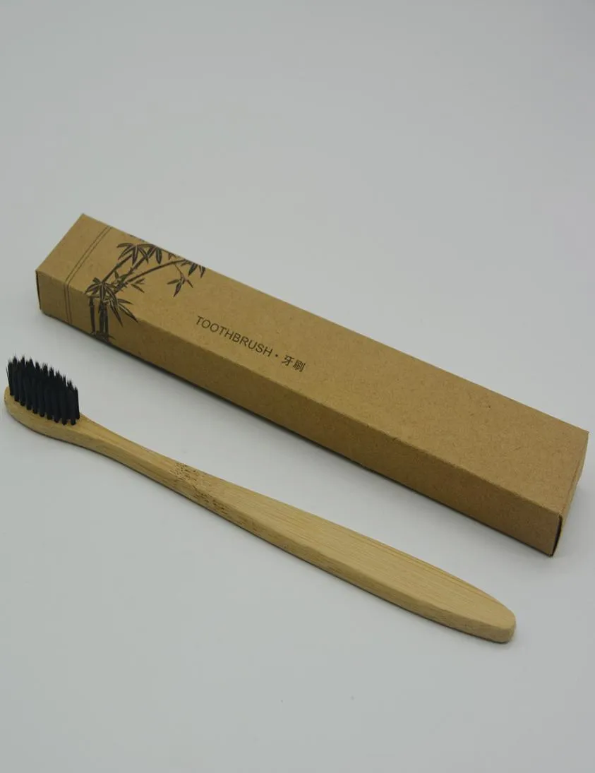 Brosse à dents en bois écologique brosse à dents en bambou fibre de bambou souple manche en bois à faible teneur en carbone écologique pour adultes Oral5522846