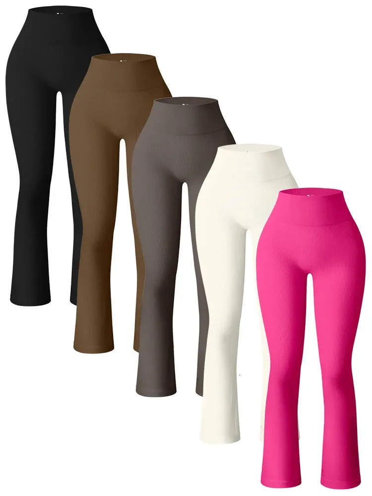 Automne et hiver taille décontracté Flare pantalons de survêtement femmes Sexy Fitness Yoga 240307